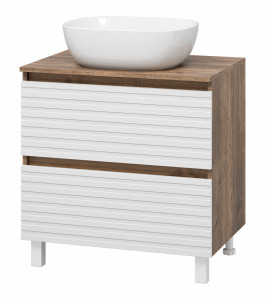 Тумба под раковину Brevita Dakota 70 напольная дуб галифакс олово/белый