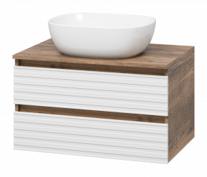 Тумба под раковину Brevita Dakota 70 подвесная дуб галифакс олово/белый