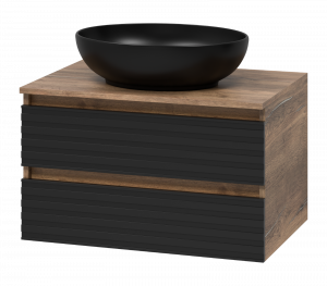 Тумба под раковину Brevita Dakota 70 подвесная дуб галифакс олово/черный