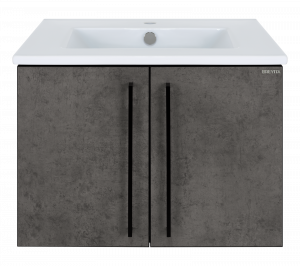 Тумба под раковину Brevita Rock 60 подвесная тёмно серый бетон