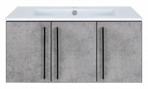 Тумба под раковину Brevita Rock 90 подвесная светло серый бетон