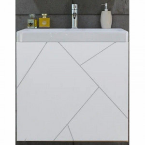 Тумба под раковину Бриклаер Кристалл 50 подвесная белая