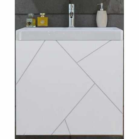 Тумба под раковину Бриклаер Кристалл 50 подвесная белая