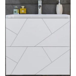 Тумба под раковину Бриклаер Кристалл 60 подвесная белая