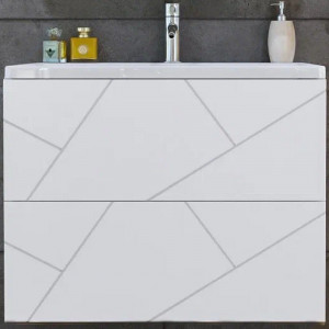 Тумба под раковину Бриклаер Кристалл 70 подвесная белая