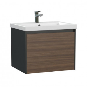 Тумба под раковину Cersanit Grande 60 подвесная чёрный-орех