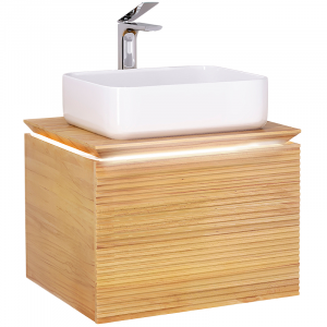 Тумба с раковиной Jorno Karat 100 подвесная бук