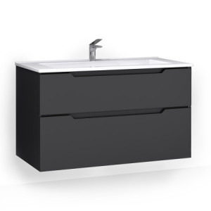 Тумба под раковину Jorno Slide 105 подвесная антрацит