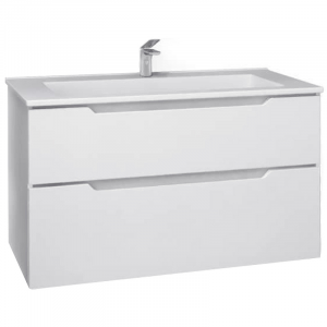 Тумба под раковину Jorno Slide 105 подвесная белая