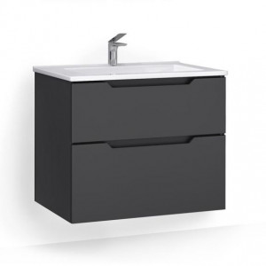 Тумба под раковину Jorno Slide 75 подвесная антрацит