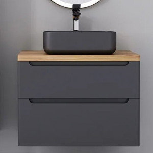 Тумба под раковину Jorno Wood 80 серая
