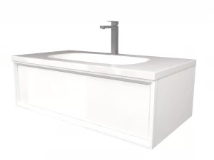 Тумба под раковину Marka One Milacco 100 1 ящик Pure White верх