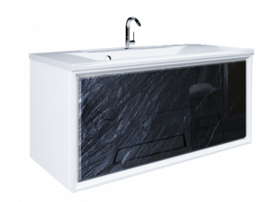 Тумба под раковину Marka One Seattle 90 1 ящик Black stone