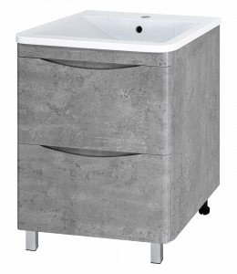 Тумба под раковину Misty Атлантик 70 с 2 ящ. серый камень
