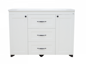 Тумба с раковиной Misty Дуэт 120 белая матовая с 3 ящ.