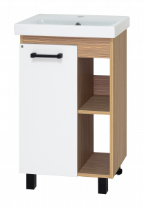 Тумба под раковину Misty Крафт 60 белый светлое дерево