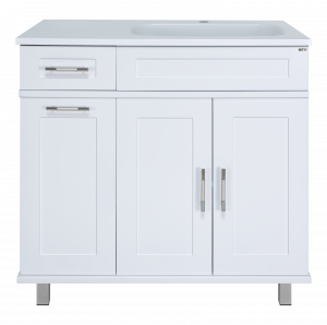 Тумба с раковиной Misty Купер 90 с корзиной белая правая