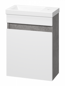 Тумба под раковину Misty Ронда 40 подвесная белый / бетон Чикаго светло-серый