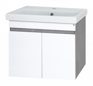 Тумба под раковину Misty Ронда 80 подвесная белый серый