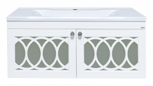 Тумба с раковиной Misty Тондо 100 подвесная белая