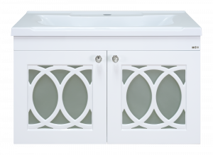 Тумба под раковину Misty Тондо 70 подвесная белая