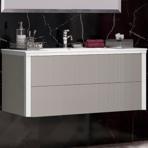 Тумба под раковину Opadiris Рубинно 120 подвесная серый глянец