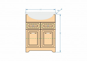 Тумба c раковиной Stella Polar Кармела 65 карпатская ель