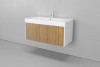 Тумба с раковиной Velvex Klaufs 100 с 1 ящиком подвесная белый/дерево — рис. 6