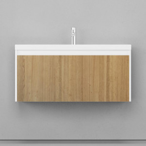 Тумба под раковину Velvex Klaufs 100 с 1 ящиком подвесная белый/дерево