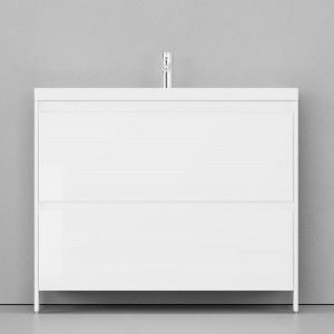 Тумба под раковину Velvex Klaufs 100 с 2 ящиками напольная белая