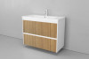 Тумба под раковину Velvex Klaufs 100 с 2 ящиками подвесная белый/дерево — рис. 2