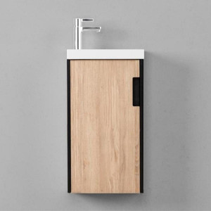 Тумба под раковину Velvex Klaufs 40 подвесная черный/дерево