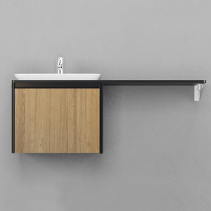 Тумба под раковину Velvex Klaufs 56x50 с 1 ящиком черный/дерево