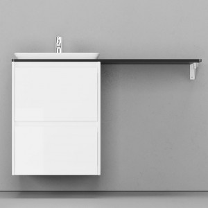 Тумба под раковину Velvex Klaufs 56x50 с 2 ящиками белая