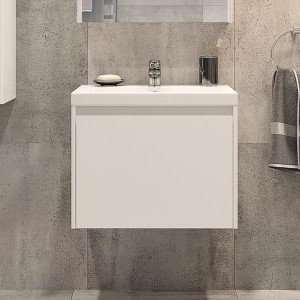 Тумба под раковину Velvex Klaufs 60 с 1 ящиком подвесная белая