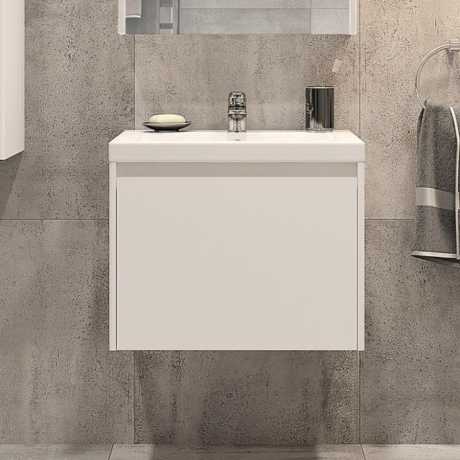 Тумба под раковину Velvex Klaufs 60 с 1 ящиком подвесная белая