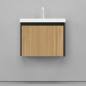 Тумба под раковину Velvex Klaufs 60 с 1 ящиком подвесная черный/дерево