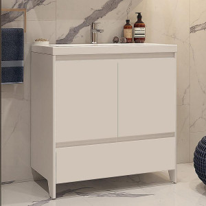 Тумба под раковину Velvex Klaufs 80 с 1 ящиком напольная белая