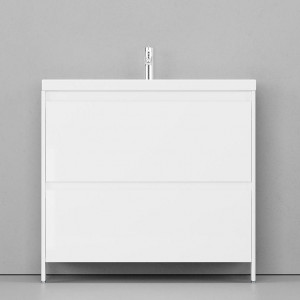 Тумба с раковиной Velvex Klaufs 90 с 2 ящиками напольная белая