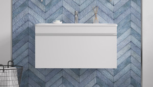 Тумба под раковину Velvex Pulsus 100 подвесная белая