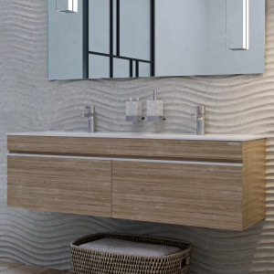 Тумба под раковину Velvex Pulsus 140 подвесная дуб сонома