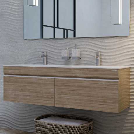 Тумба под раковину Velvex Pulsus 140 подвесная дуб сонома