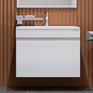 Тумба с раковиной Velvex Pulsus 70 подвесная белая