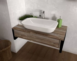 Тумба с раковиной-чашей 1Marka Grunge Loft 100 1 ящик дуб намибия