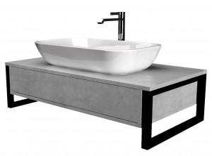 Тумба с раковиной-чашей 1Marka Grunge Loft 80 1 ящик бетон светлый