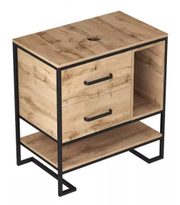 Тумба с раковиной чашей 1Marka Grunge Loft 80 2 ящика дуб вотан