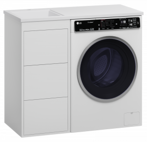 Тумба с раковиной для стиральной машины Brevita Grafit 40 белый 100 L