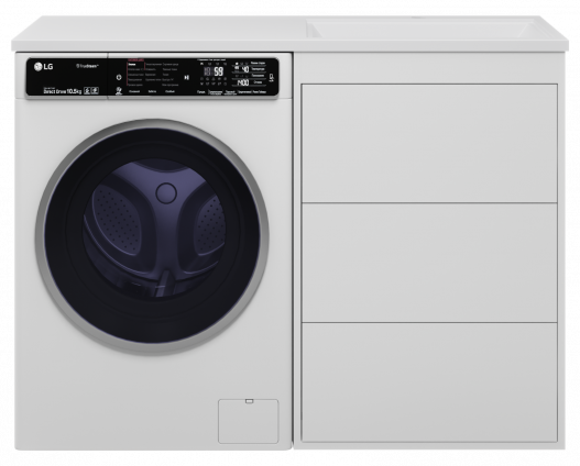 Тумба с раковиной для стиральной машины Brevita Grafit 60 белый 120 R