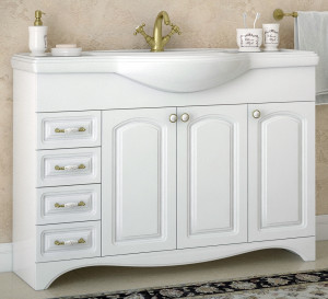 Тумба с раковиной Классика Corozo 120 с корзиной для белья