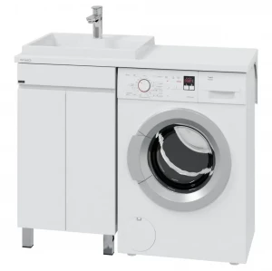 Тумба с раковиной над стиральной машинкой СанТа Марс 48 2 двери напольная левая